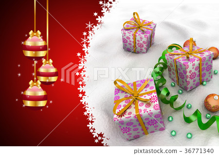 Christmas gift box with bubbles Christmas gift box with bubbles 36771340
