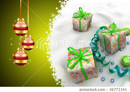 Christmas gift box with bubbles Christmas gift box with bubbles 36771341