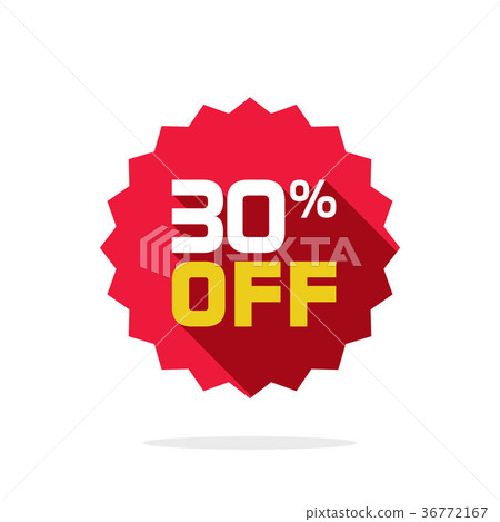 Sale tag vector badge template, 30 percent off 36772167
