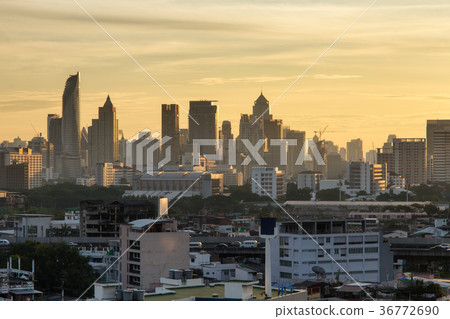 Bangkok city downtown with sunrise time Bangkok city downtown with sunrise time 36772690