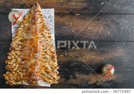 Christmas pie in a fir-tree shape 36772997