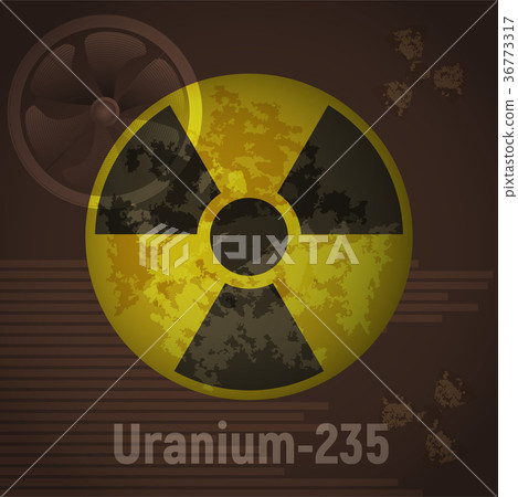 Sign of radiation. Uranium 235. Sign of radiation. Uranium 235. 36773317