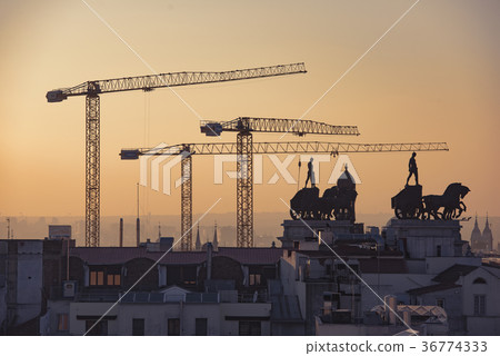 Madrid view at sunset 36774333