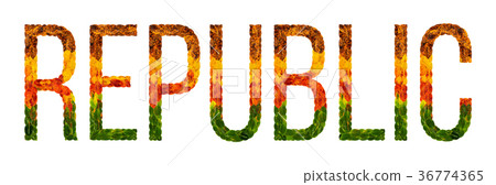 word republic country is written with leaves on a word republic country is written with leaves on a 36774365