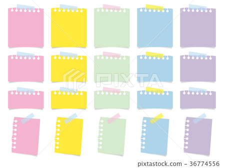 Set of taped notepads - Stock Illustration [36774556] - PIXTA