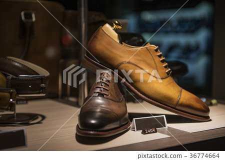 Men shoes in a luxury store in Paris. 36774664