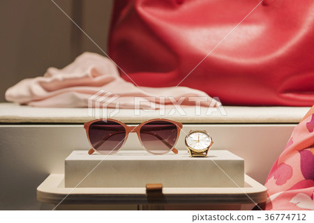 Fancy showcase of a luxury store in Paris 36774712