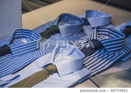 Men shirts in an elegant store in Paris. Men shirts in an elegant store in Paris. 36774801
