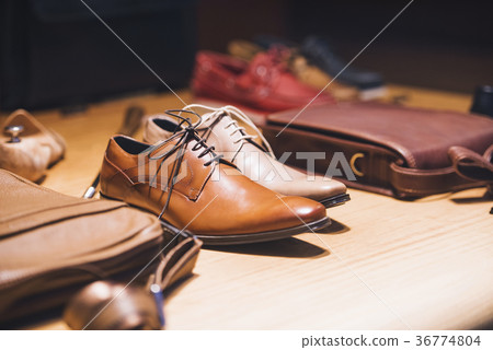 Man fancy shoes in a store in Paris Man fancy shoes in a store in Paris 36774804