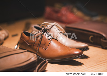 Man fancy shoes in a store in Paris Man fancy shoes in a store in Paris 36774805