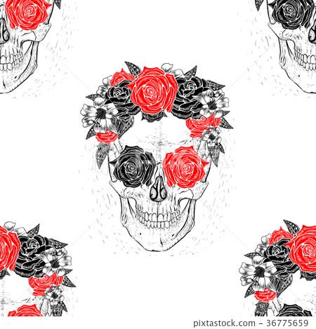 Skull and flowers Skull and flowers 36775659