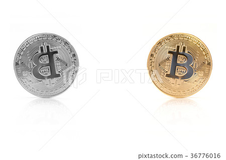 Bitcoin gold silver white background Bitcoin gold silver white background 36776016
