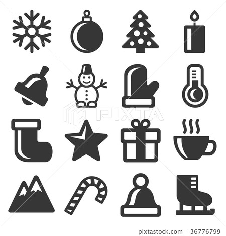 Winter Icons Set on White Background. Vector 36776799