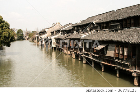 Old wooden chinese village 36778123