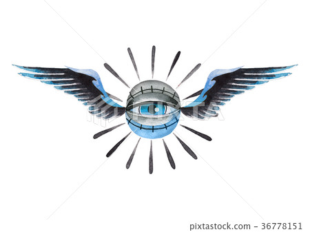 Watercolor winged all-seeing eye Watercolor winged all-seeing eye 36778151