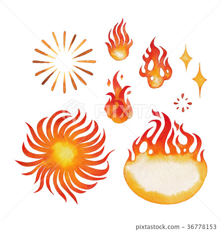 Watercolor fire fames Watercolor fire fames 36778153