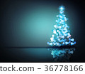 Blue ornament tree.Isolated and clipping path 36778166