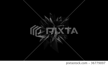 Abstract black fractal geometric element 36779897