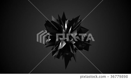 Abstract black fractal geometric element 36779898