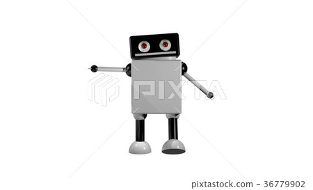 Walking robot on isolated background. 3D rendering Walking robot on isolated background. 3D rendering 36779902