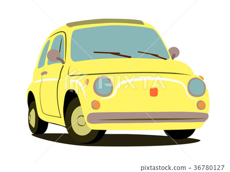 Old Italian compact car yellow Old Italian compact car yellow 36780127