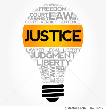 Justice bulb word cloud collage Justice bulb word cloud collage 36780247