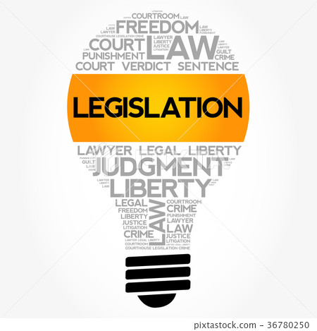 Legislation bulb word cloud collage 36780250
