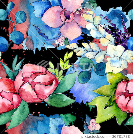 Flower composition in a watercolor style isolated. Flower composition in a watercolor style isolated. 36781788