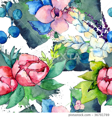 Flower composition in a watercolor style isolated. Flower composition in a watercolor style isolated. 36781789