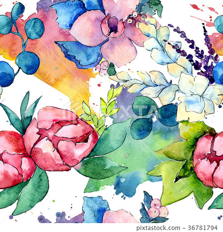 Flower composition in a watercolor style isolated. Flower composition in a watercolor style isolated. 36781794