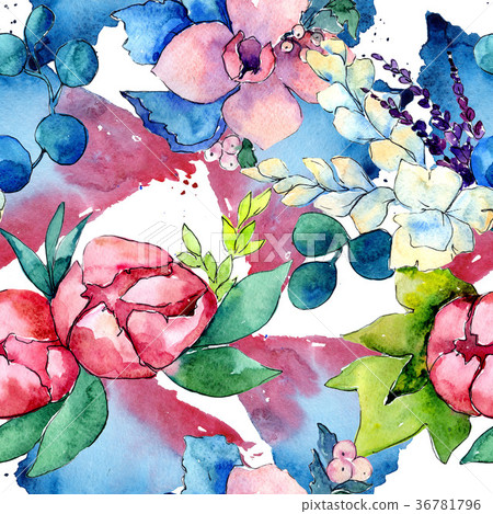 Flower composition in a watercolor style isolated. 36781796