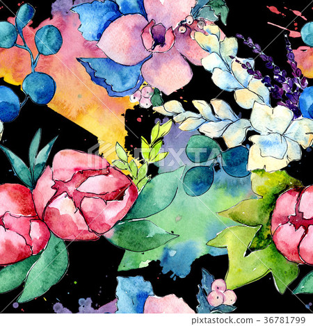 Flower composition in a watercolor style isolated. Flower composition in a watercolor style isolated. 36781799