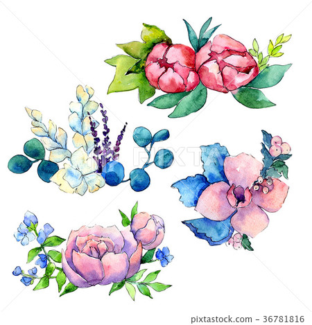 Flower composition in a watercolor style isolated. Flower composition in a watercolor style isolated. 36781816