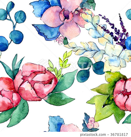 Flower composition in a watercolor style isolated. 36781817