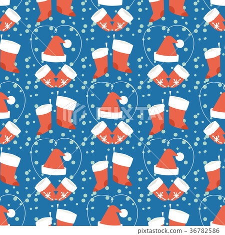 Christmas vector seamless pattern New Year hand - Stock Illustration ...