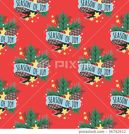 Christmas vector seamless pattern New Year hand - Stock Illustration ...