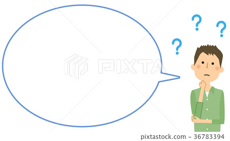 Young man with doubts Speech bubble 36783394