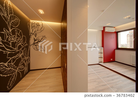 The separated room on two parts, the bedroom and w 36783402