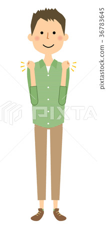 Young men dad guts pose - Stock Illustration [36783645] - PIXTA