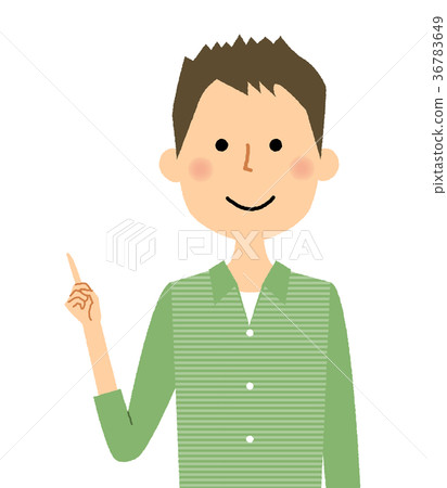Young man dad pointing finger - Stock Illustration [36783649] - PIXTA