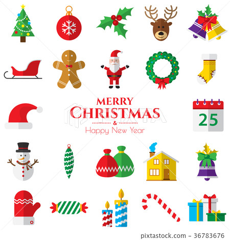 Set of christmas icons on white background Set of christmas icons on white background 36783676