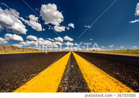 Empty open highway in Wyoming 36783880
