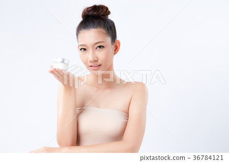 Beautiful woman on isolated White background 36784121