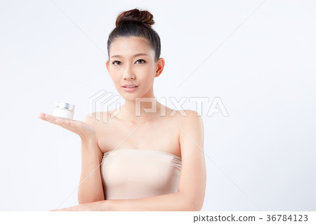 Beautiful woman on isolated White background 36784123