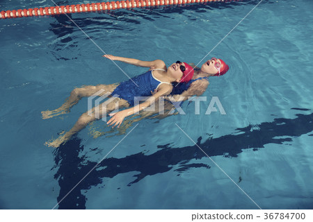 Two Girls in a Pool Rescue Training Two Girls in a Pool Rescue Training 36784700
