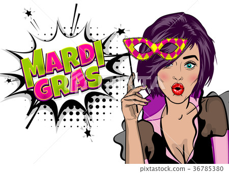 Mardi Gras white woman face 36785380