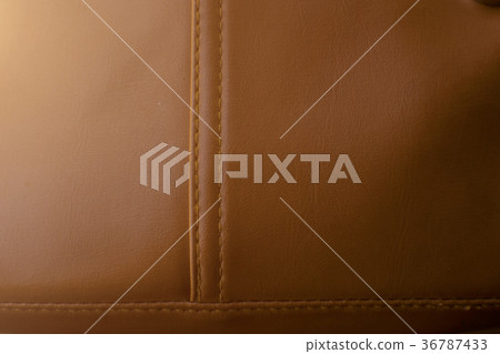 Bag brown leather with seam close up 36787433