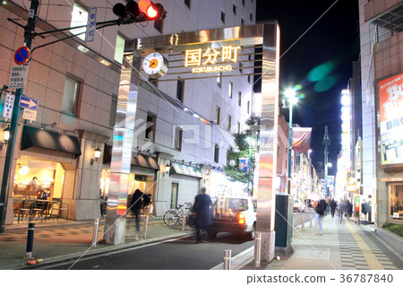 仙台市国分町夜景2 图库照片