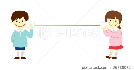 Kindergarten thread telephone - Stock Illustration [36788073] - PIXTA