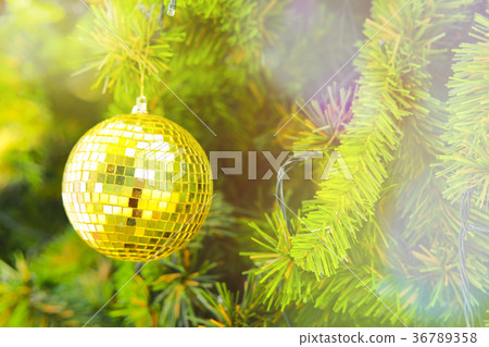 christmas balls on tree branch. christmas tree christmas balls on tree branch. christmas tree 36789358